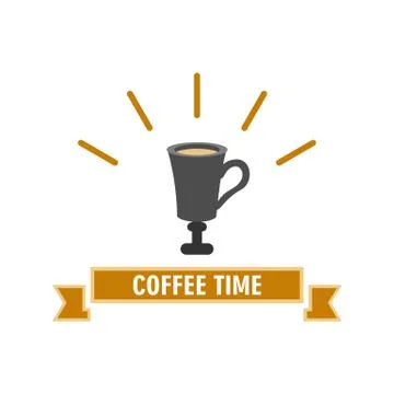 Coffee Time High Cup Bright Illustration Design Stock Illustration