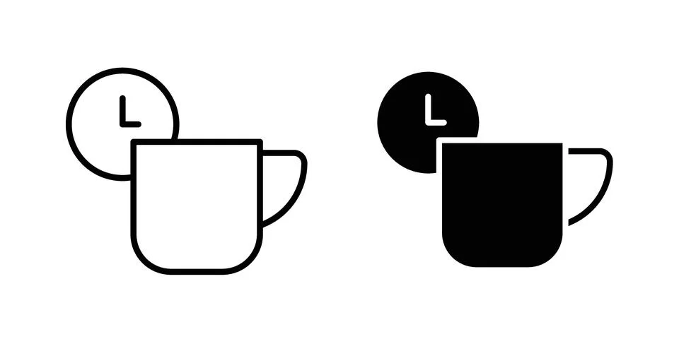 Coffee time icon illustration vector, icon set for apps Stock Illustration