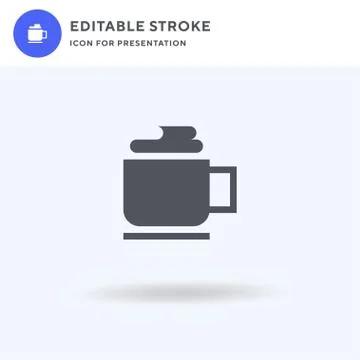 Coffee Time icon vector, filled flat sign, solid pictogram isolated on white Stock Illustration