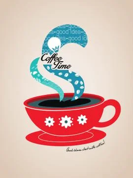 Coffee time illustration Stock Illustration