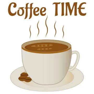 Coffee Time Illustration Vector on Isolated White Background Stock Illustration
