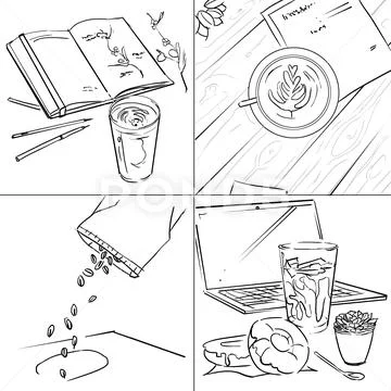 Coffee time illustrations Stock Photos