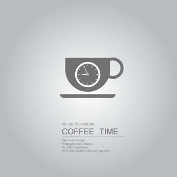 Coffee time is up. Isolated on grey background. Stock Illustration