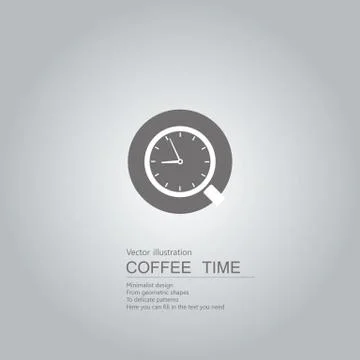 Coffee time is up. Isolated on grey background. Stock Illustration