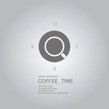Coffee time is up. Isolated on grey background. Stock-Illustration