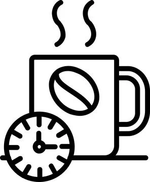 Coffee Time Line Icon Design Stock Illustration