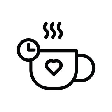 Coffee time line icon Stock Illustration