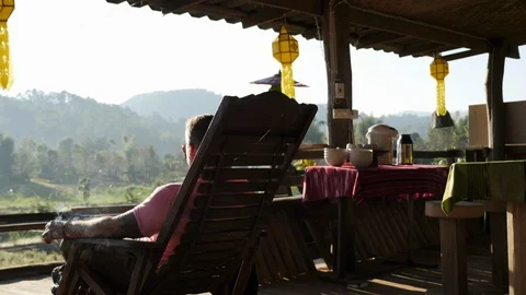 Coffee time Mae Hong Son, Thailand Stock Footage 101150521