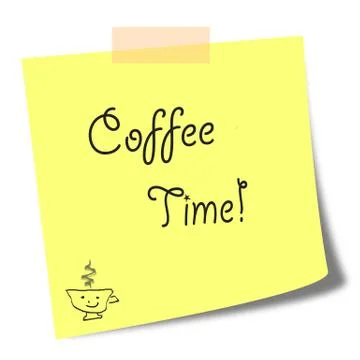 Coffee time note on a post it Stock Illustration