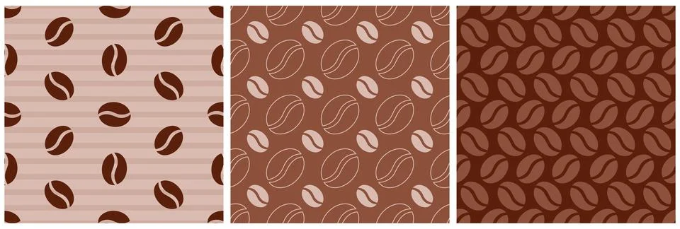 Coffee Time Seamless Pattern Design With Cacao Beans, Grains and Jug in Car.. イラスト素材