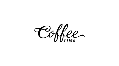Coffee time text animation black and white 動画素材 344144709