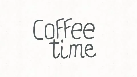 Coffee Time Text Animation | Coffee Break Concept Stock Footage 336724242