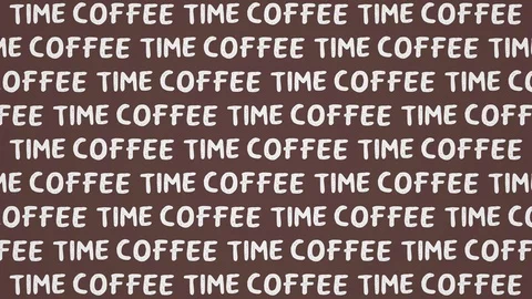 Coffee time text kinetic typography. Breakfast and morning concept Stock Footage 127379075