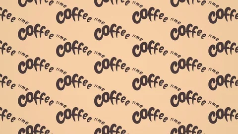 Coffee time text kinetic typography. Coffee break, morning espresso banner Stock Footage 129640140