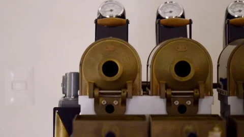 Coffee toaster machine pan and close up video 動画素材 166986516