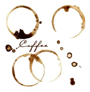 Coffee traces isolated on white Stock Illustration