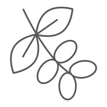 Coffee tree branch thin line icon, coffee and cafe Stock Illustration