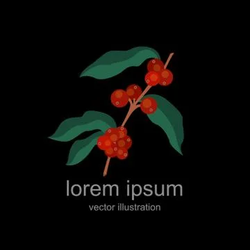 Coffee tree flat icon, vector color illustration Stock Illustration