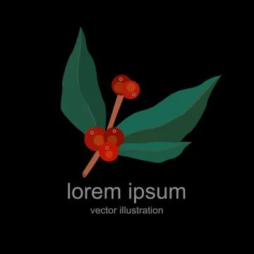 Coffee tree flat icon, vector color illustration Stock Illustration