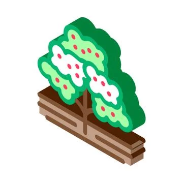 Coffee tree isometric icon vector illustration Stock Illustration