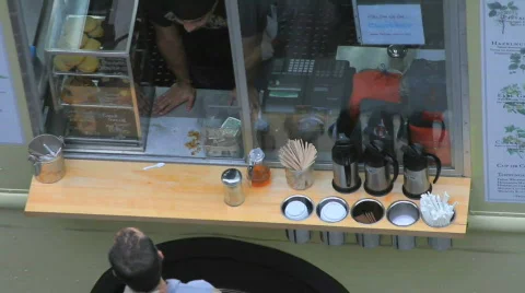 Coffee Truck Ordering Stock Footage 564797