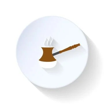 Coffee turk flat icon Stock Illustration
