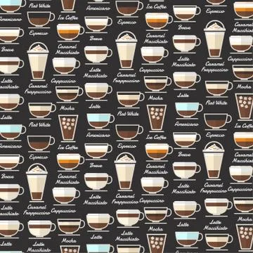 Coffee Type Background Stock Illustration