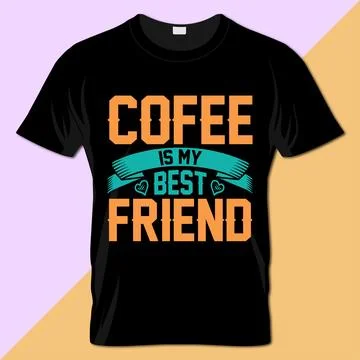Coffee typography t-shirt vector design Ilustración de archivo