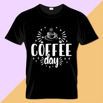 Coffee typography t-shirt vector design Ilustración de archivo