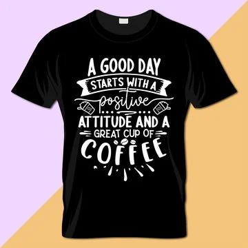 Coffee typography t-shirt vector design Ilustración de archivo