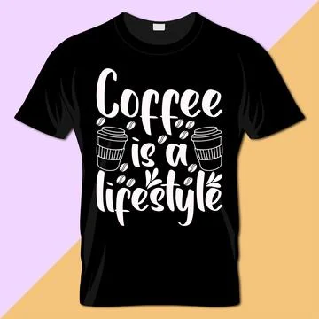 Coffee typography t-shirt vector design Ilustración de archivo
