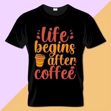 Coffee typography t-shirt vector design Ilustración de archivo