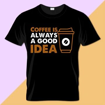 Coffee typography t-shirt vector design Ilustración de archivo