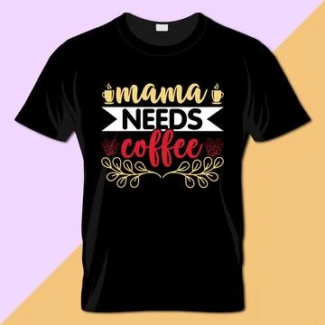 Coffee typography t-shirt vector design Ilustración de archivo