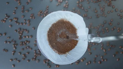 Coffee V60 Pour Over Overhead Shot Video stock 192145819