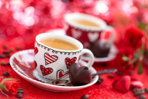 Coffee for Valentines day. Stock Photos