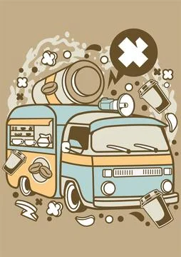 Coffee Van Stock Illustration