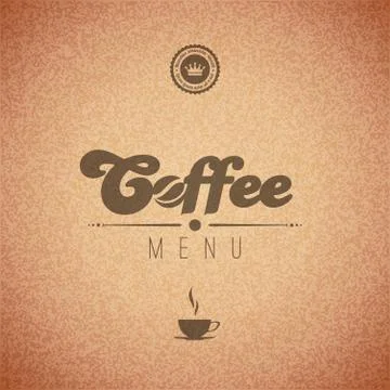 Coffee vector background menu poster. retro design template. Stock Illustration