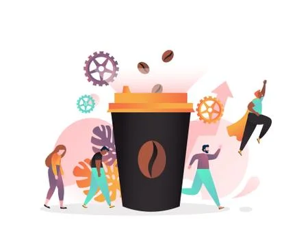 Coffee vector concept for web banner, website page Stock Illustration