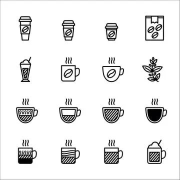 Coffee vector icon set Stockillustratie