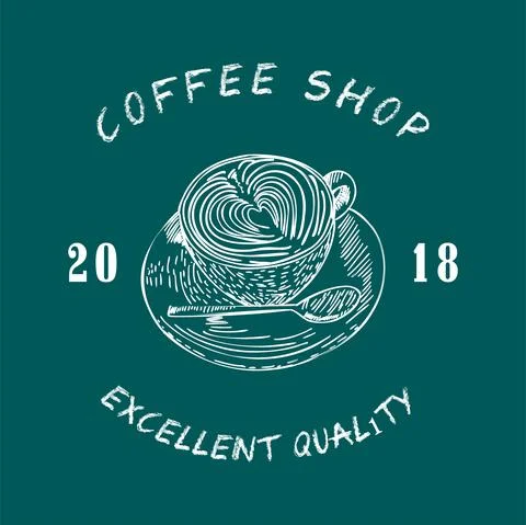 Coffee vector logo design template. Vector coffee shop labels. Stock Illustration