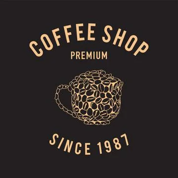 Coffee vector logo design template. Vector coffee shop labels. Stock Illustration