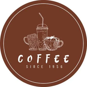 Coffee vector logo design template. Vector coffee shop labels. Stock Illustration