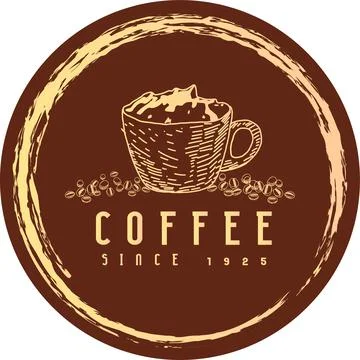 Coffee vector logo design template. Vector coffee shop labels. Stock Illustration