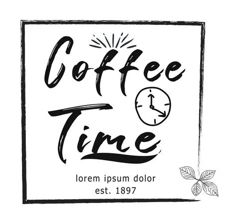 Coffee vector logo design template. Vector coffee shop labels. Stock Illustration