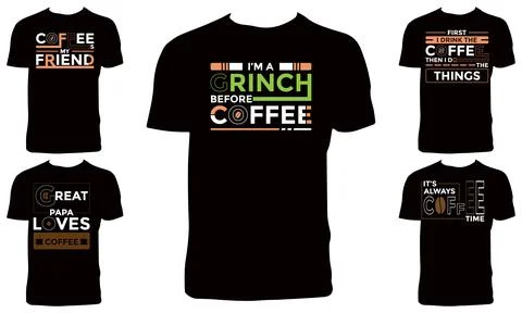 Coffee Vector T Shirt Design Collection Stock Illustration