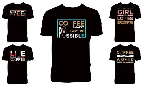 Coffee Vector T Shirt Design Collection Stock Illustration
