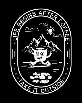 Coffee vector T-shirt Design, coffee tee Stock Illustration