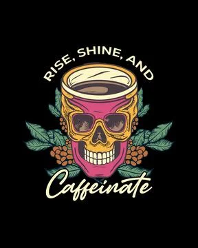 Coffee vector T-shirt Design, coffee tee Stock Illustration