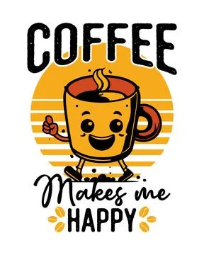 Coffee vector T-shirt Design, coffee tee Stock Illustration